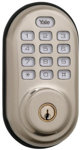 Yale Security YRD210-ZW-619 Real Living Electronic Push Button Deadbolt, Fully Motorized with Z-Wave Technology, Satin Nickel