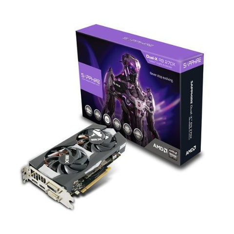 Sapphire Radeon R9 270X 4GB GDDR5 DVI-I/DVI-D/HDMI/DP Dual-X with Boost and OC version PCI-Express Graphics Card 11217-04-20G