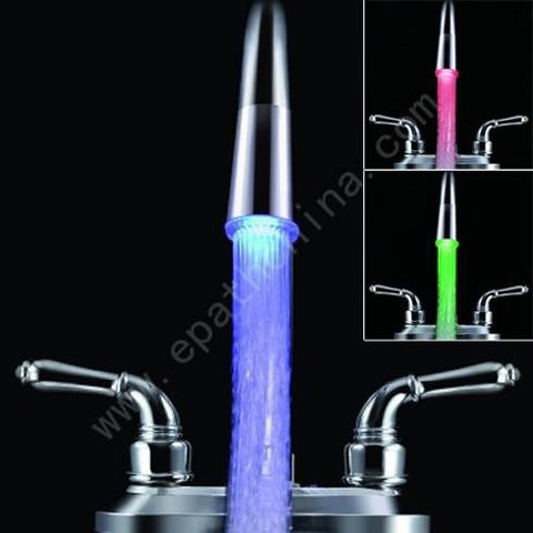 3 Colors Discoloration LED Light Temperature Control Sensor, Temperature Sensitive LED Light Water Faucet