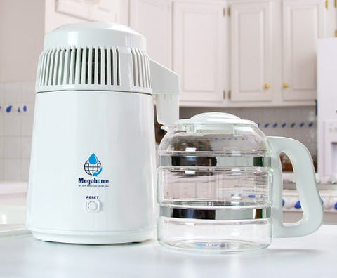 Water Distiller, Countertop, White Enamel, Glass Collection