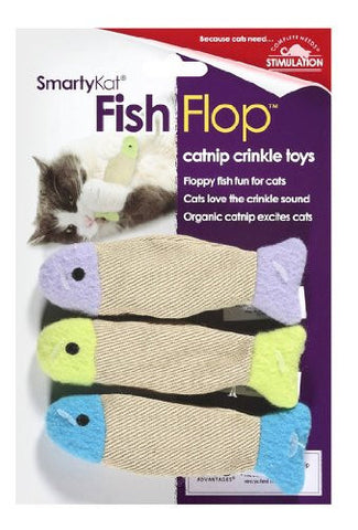 SmartyKat Fish Flop Cat Toy Catnip Crinkle Toys 3 Pack