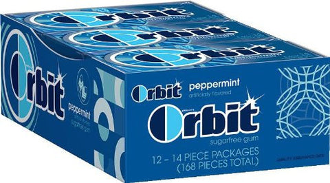 Orbit Peppermint Sugarfree Gum, 14-Piece Packs (Pack of 24)