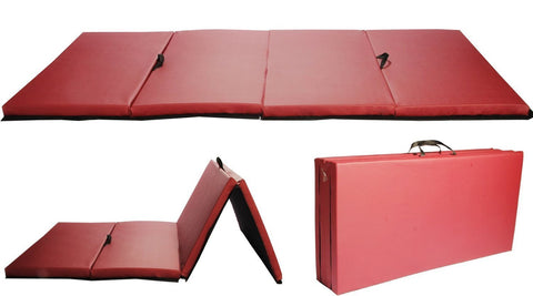 Burgundy 4'x8'x2"Thick Folding Panel Gymnastic Mat Gym Fitness Exercise Mat R4