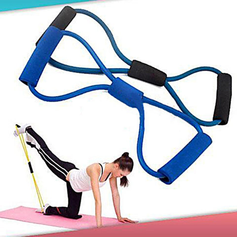 Training Resistance Bands Rope Tube Workout Exercise for Yoga 8 Type Fashion Body Fitness (Random Color)