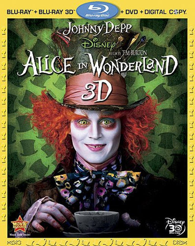 Alice In Wonderland (Four-Disc Combo: Blu-ray 3D / Blu-ray / DVD / Digital Copy)