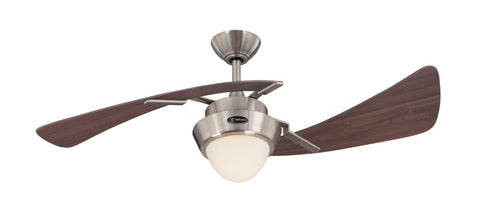 Westinghouse 7214100 Harmony Two-Light 48-Inch Two-Blade Indoor Ceiling Fan, Brushed Nickel with Opal Frosted Glass