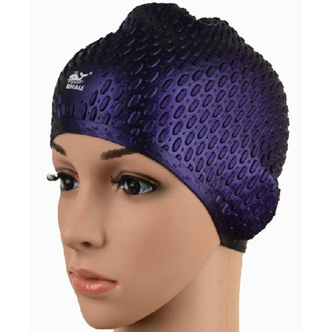 Nsstar Silicone Swimming Long Hair Cap Ear Wrap Waterproof Hat for Women and Men