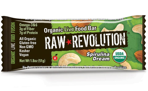 Raw Revolution Organic Live Food Bars, Spirulina Dream, 1.8-Ounce Bars (Pack of 12)