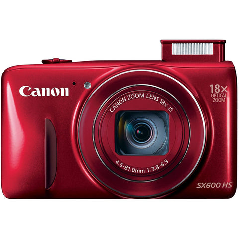 Canon PowerShot SX600 HS 16MP Digital Camera (Red)
