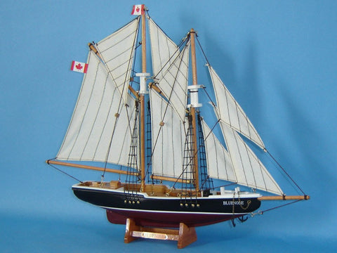 Bluenose 17" - Wooden Model Yacht - Sailboat Centerpiece - Nautical Gift - Canadian Racing Schooner - Model Ship - Small Wood Sailboat - Not A Model Kit