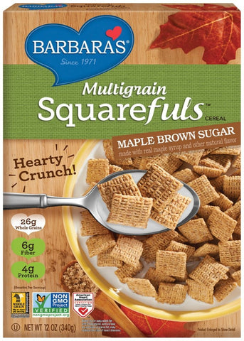 Barbara's Multigrain Squarefuls Cereal, Maple Brown Sugar, 12 Ounce