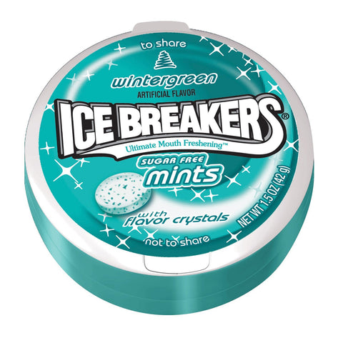 Ice Breakers Sugar Free Mints, Wintergreen, 1.5-Ounce Tins, 8 Count, Pack of 2