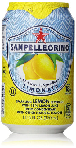 San Pellegrino Sparkling Fruit Beverages, Limonata/Lemon 11.15-ounce cans (Total of 6)