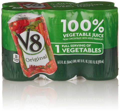 V8 Red Vegetable Juice, Original (6 Count, 5.5 Fl Oz Each)