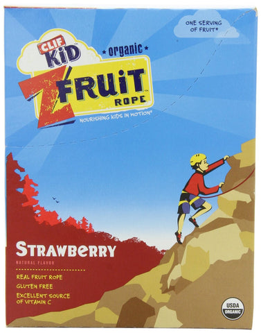 CLIF KID ZFRUIT Organic Fruit Ropes, Strawberry, 18 Count