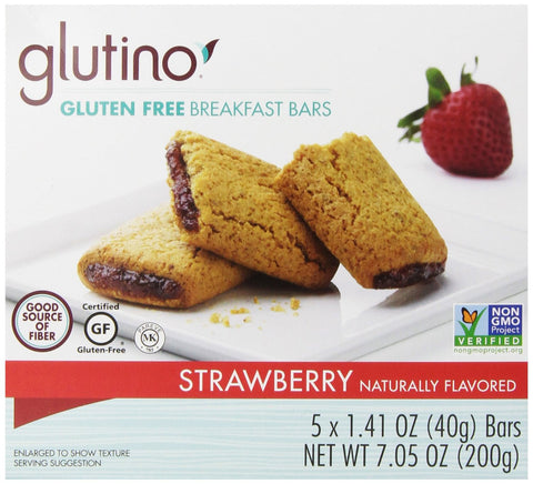 Glutino Gluten Free Breakfast Bars, Strawberry, 1.41 oz ( 5 Bars )