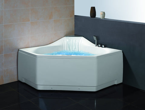 Ariel Bath AM168JDTSZ Platinum Corner Whirlpool Bathtub - 59" x 59" x 31.5" - Pentagon - Self Cleaning - 2 Person