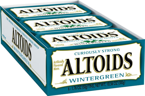 Altoids Curiously Strong Mints, Wintergreen, 1.76-Ounce Tins (Pack of 12)