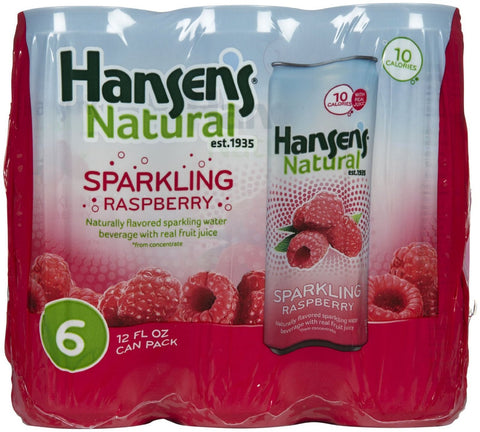 Hansen's Sprklng Fruit Beverage Raspberry (4x6Pack )