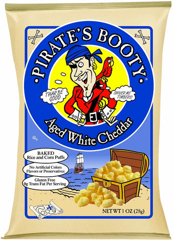 Pirate's Booty, Aged White Cheddar, 1-oz. Bags (Count of 24)