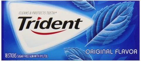 Trident Gum, Original Flavor, 18-Count (Pack of 12)