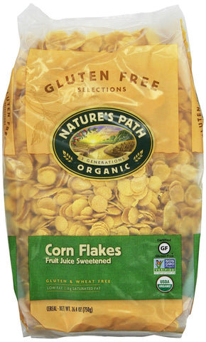 Nature's Path Organic Corn Flakes Cereal Fruit Juice Sweetened, 26.4-Ounce Bags (Pack of 6)