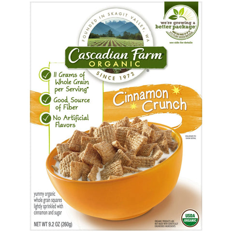 Cascadian Farm Organic Cereal, Cinnamon Crunch,9.2 Oz.