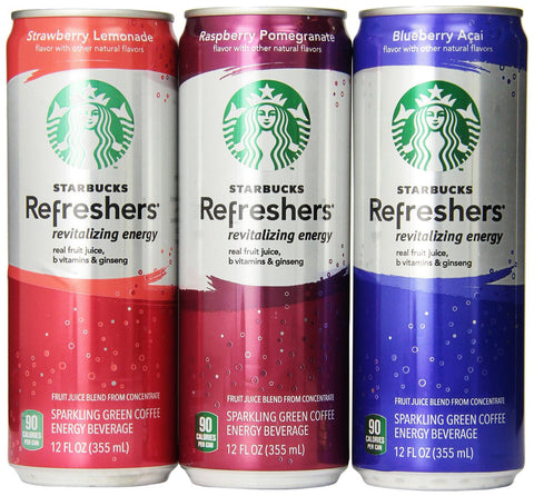 Starbucks Refreshers Variety Pack, 12 Ounce Slim Cans, 12 Pack