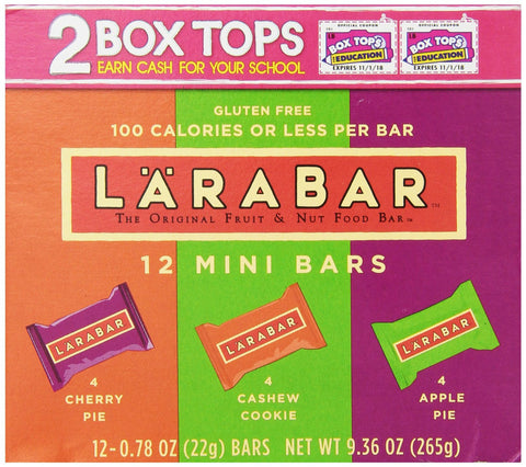 Larabar Gluten Free Fruit & Nut Food Mini Bars, Variety Pack of Cherry Pie, Apple Pie, Cashew Cookie, 12 - 0.78 Ounce Bars